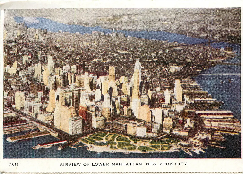 Luftbild von Lower Manhattan, New York City — (101) — Folkard Company of America - Vorderseite