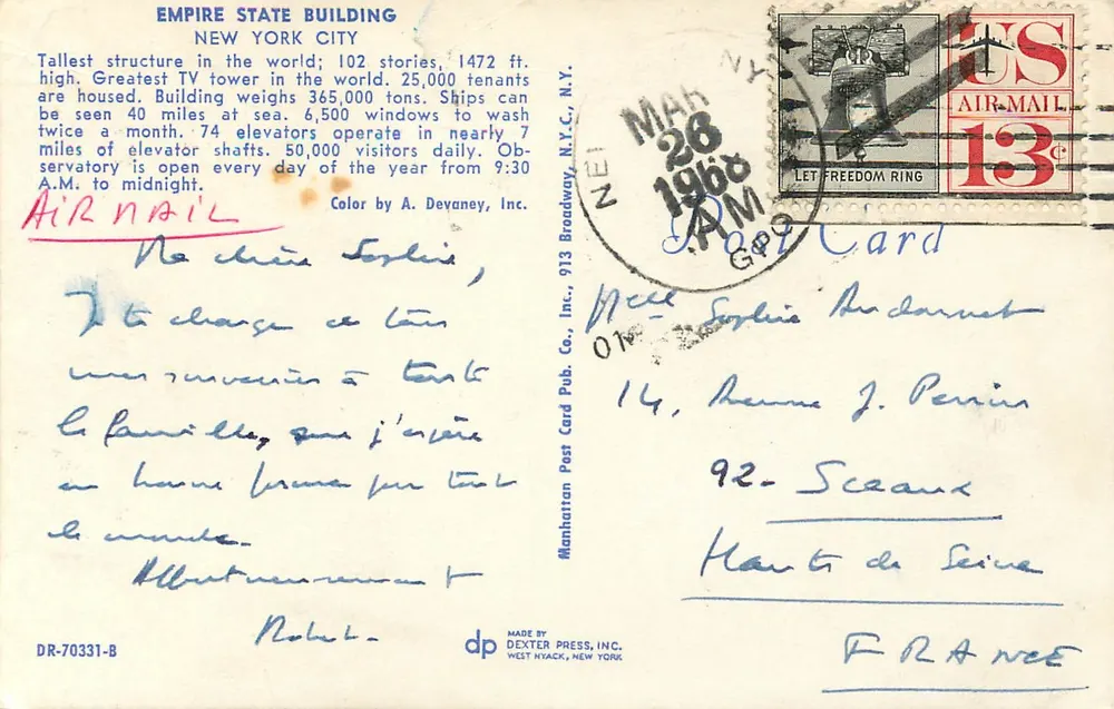 Empire State Building — New York City — Dexter Press, Inc. n° DR-70331-B - Back