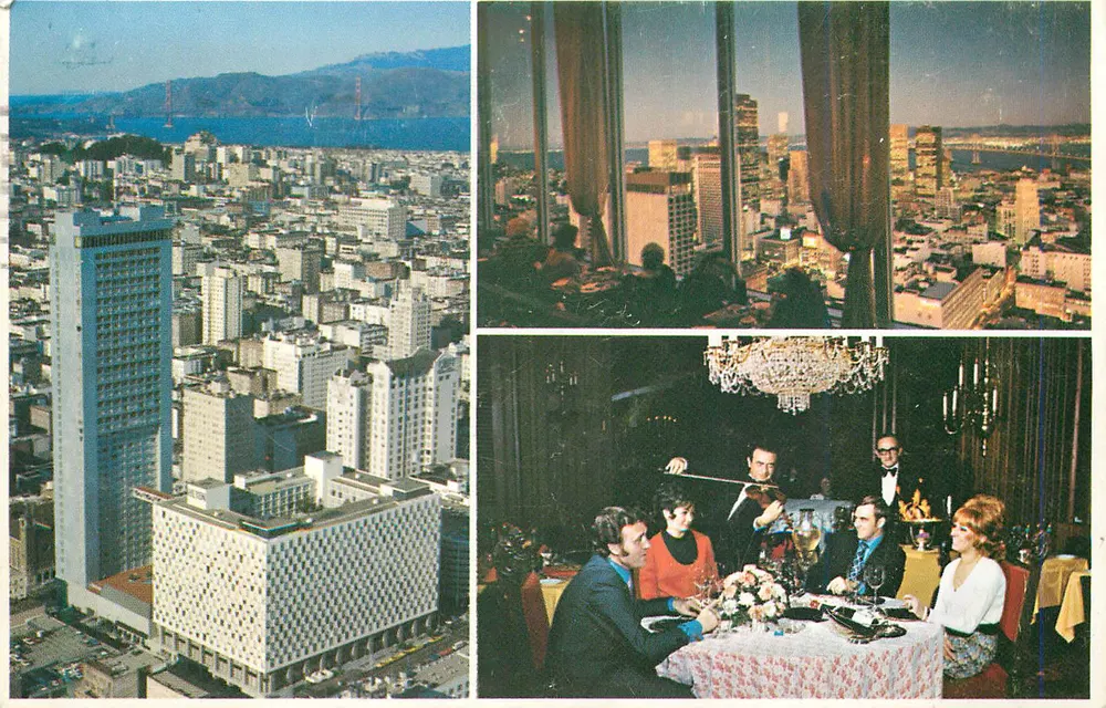 San Francisco Hilton — Panoramablick und Restaurant — The Dettner Corporation - Vorderseite