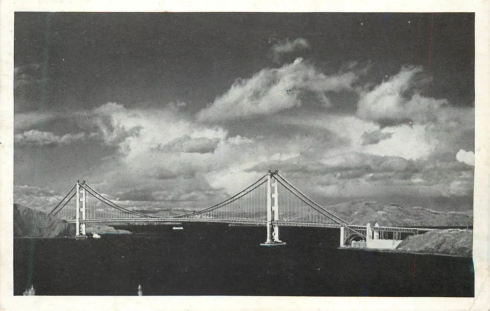 Golden Gate Bridge — San Francisco et Baie de San Francisco — éditeur J.C. Lardell, n° 112 - Recto