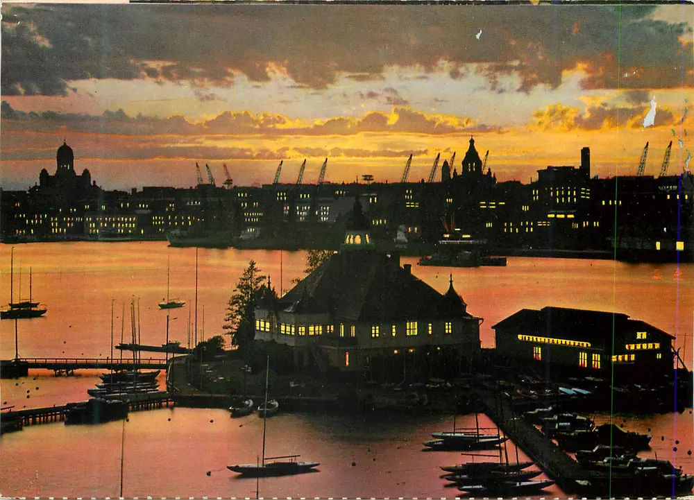 Helsinki - Le sud du port la nuit — grako - Recto