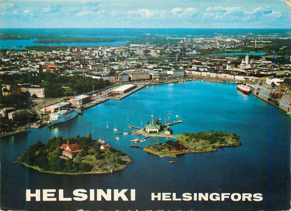 Helsinki - Helsingfors — vue aérienne du port sud — grako - Recto