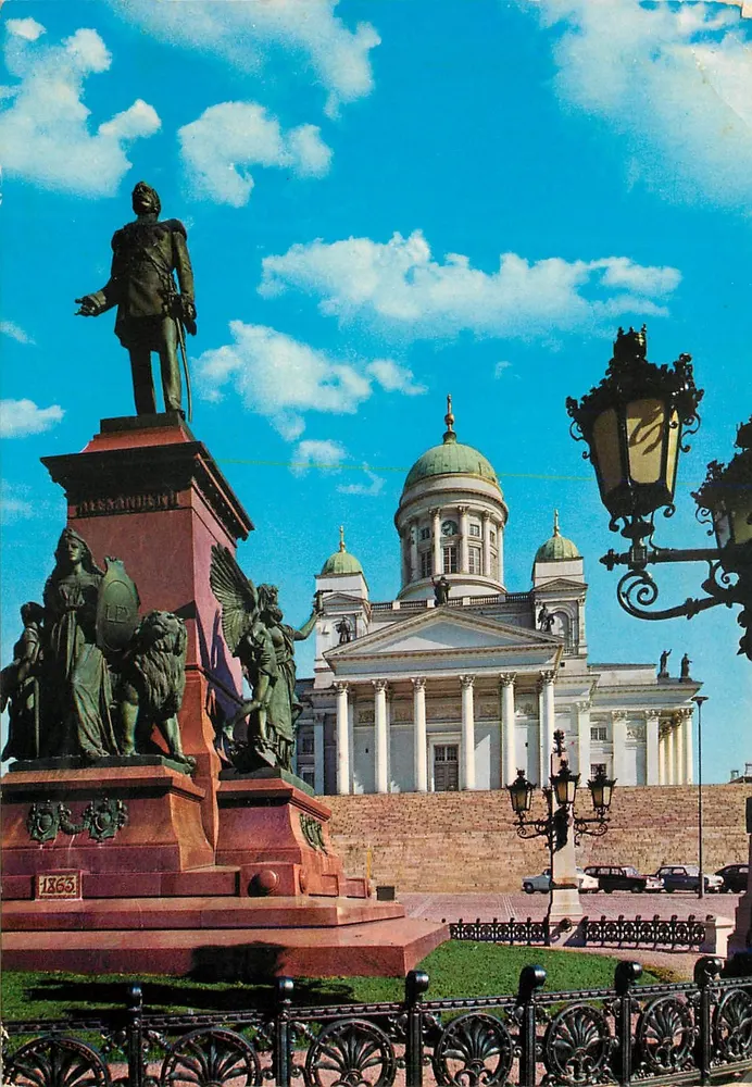 Helsinki — Kathedrale von Helsinki und Statue Alexanders II — Grako - Vorderseite