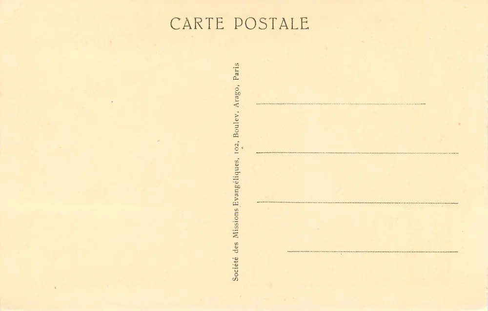 Gabon — La lezione di calcolo — Société des Missions Évangéliques, Paris - Verso