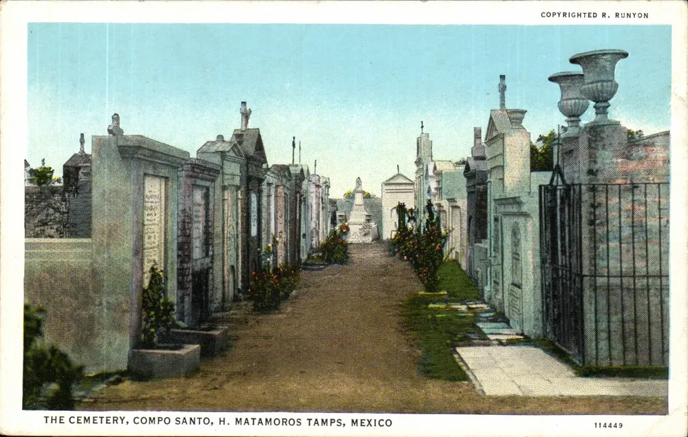 Friedhof von Compo Santo — Matamoros, Mexiko — Verlag R. Runyon, Nr. 114449 - Vorderseite