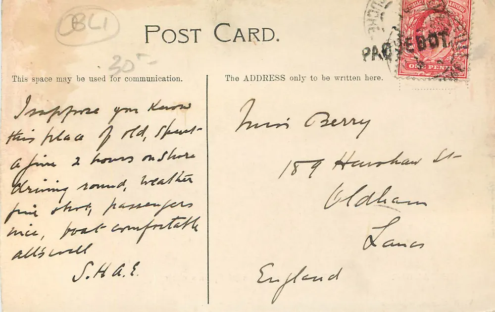 Gibraltar — Rock from Queen of Spain's chair — V. B. Cumbo, Gibraltar - Rückseite