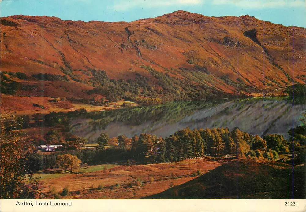 Ardlui, Loch Lomond — vista lacustre e montanhosa — Whiteholme (Publishers) Ltd, n° 21231 - Frente