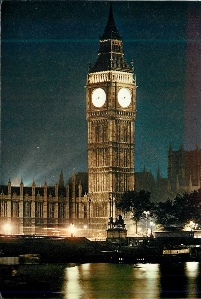 Big Ben — London by Night — Houses of Parliament — J. Arthur Dixon - Vorderseite
