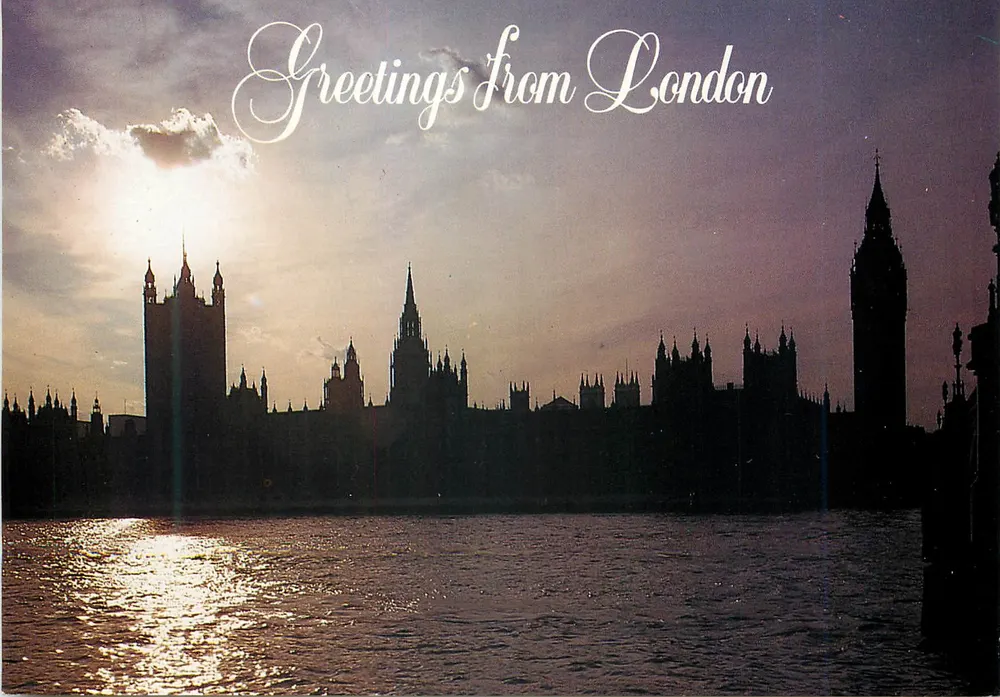 London — Silhouette des Parlaments und Big Ben — Thomas Benaccci Ltd. n° A6 - Vorderseite