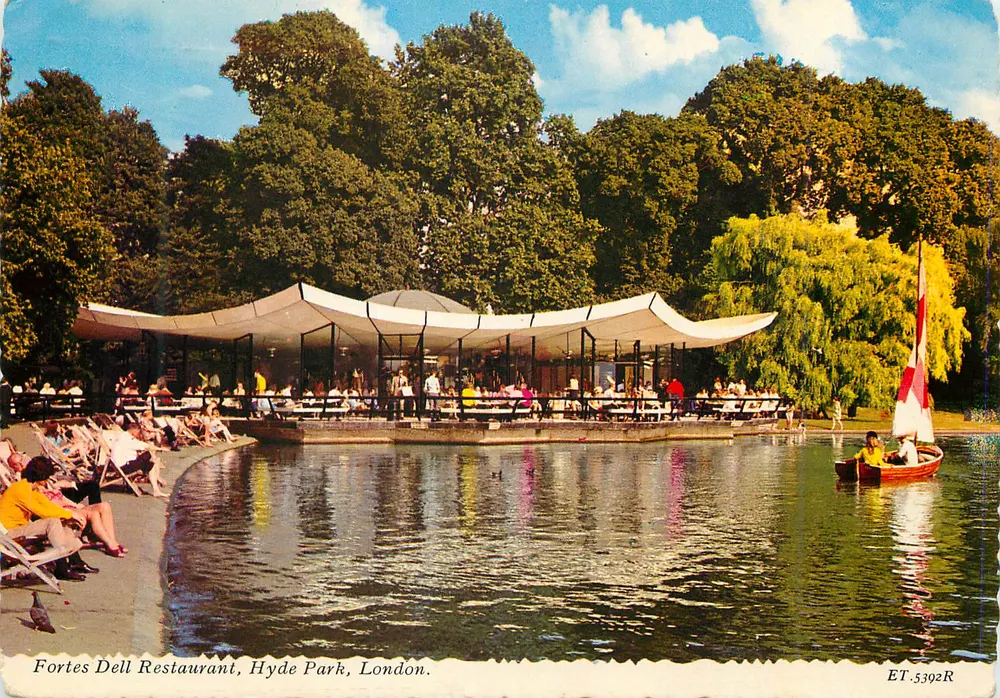 Fortes Dell Restaurant, Hyde Park, Londres — Valentine Printers & Publishers, n° ET-5392R - Frente