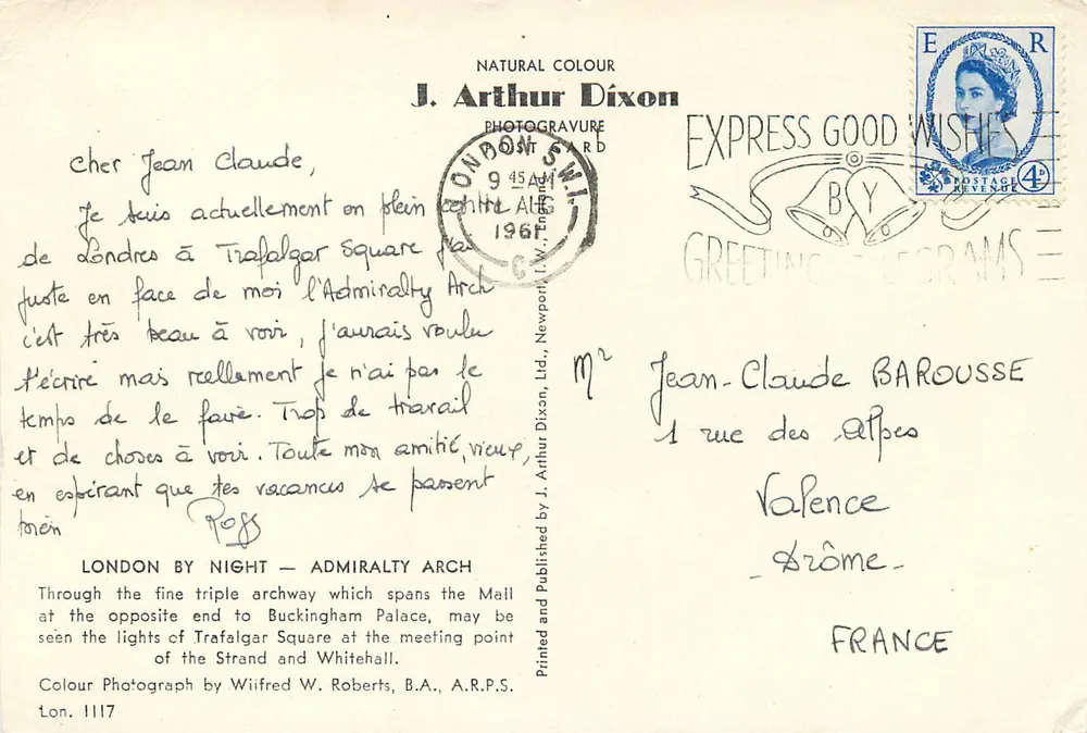 Londen — Admiralty Arch — J. Arthur Dixon, n°1117 - Achterkant
