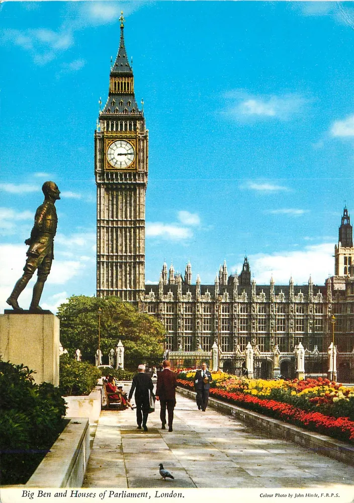 Big Ben und die Houses of Parliament, London — Farbfotografie von John Hinde, F.R.P.S. - Vorderseite