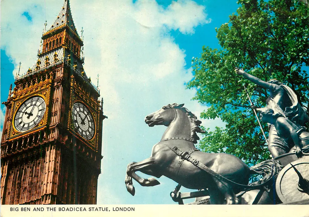 Big Ben i statua Boadicei, Londyn — Photo Precision Limited, PT1017 - Awers