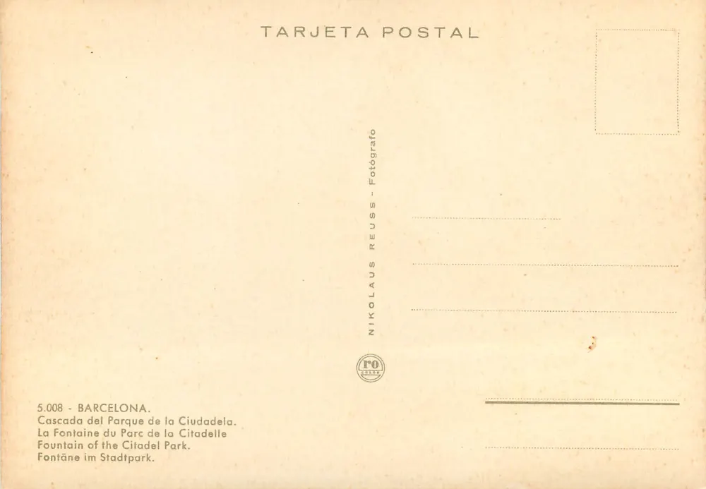 Cascada del Parque de la Ciudadela — Barcelona — Nikolaus Reuss - Verso