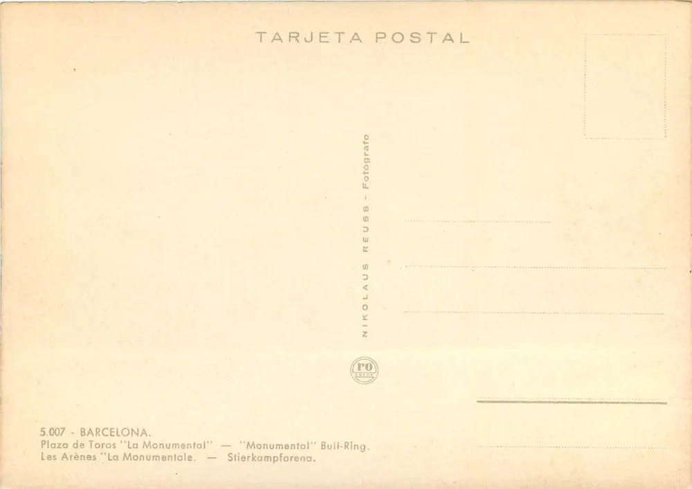 Plaza de Toros 'La Monumental' — Barcelona — Nikolaus Reuss - Verso