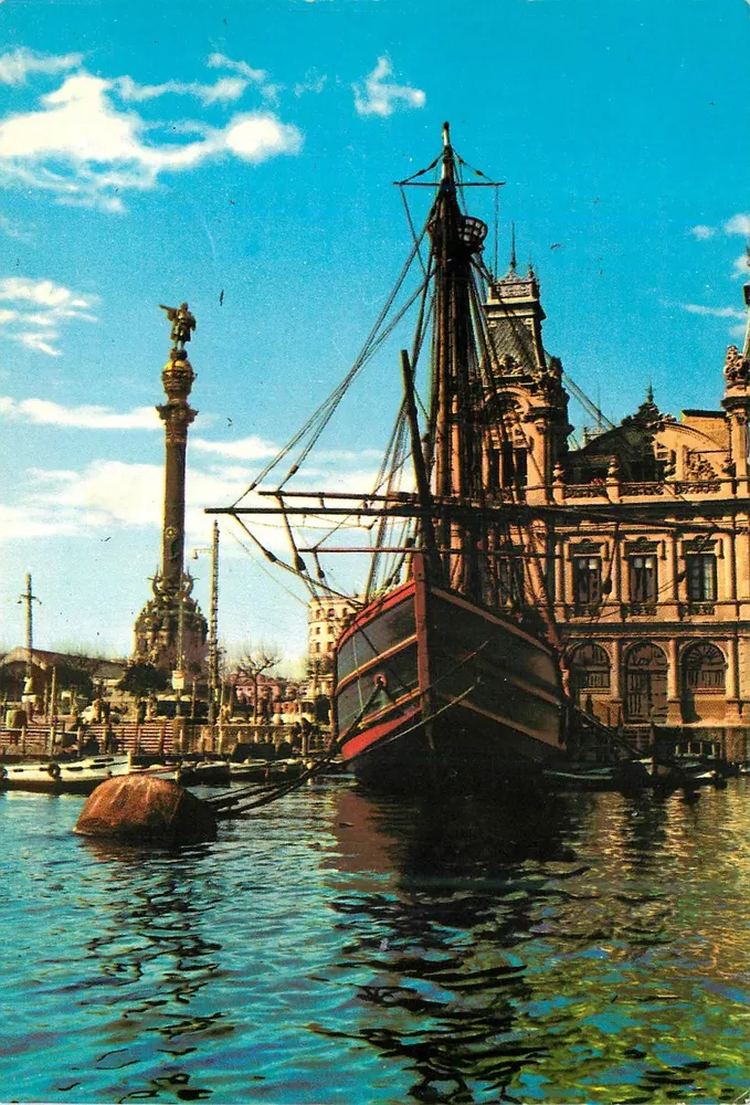 Monument à Colón et caravelle Santa Maria — Taller A. Zerkowitz, Barcelona - Recto