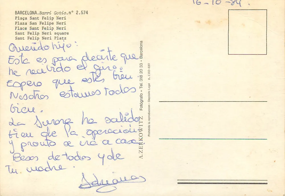 Plaça Sant Felip Neri — Barri Gòtic, n° 2.574 — A. Zerkowitz - Verso