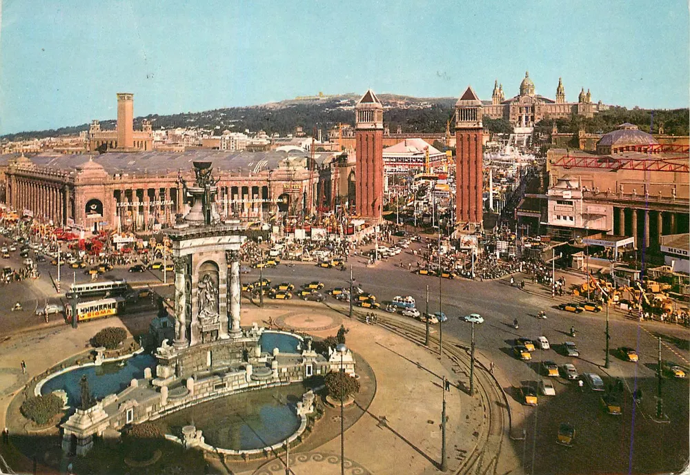 Barcelona — Praça da Espanha e Entrada da Exposição — A. Zerkowitz - Frente