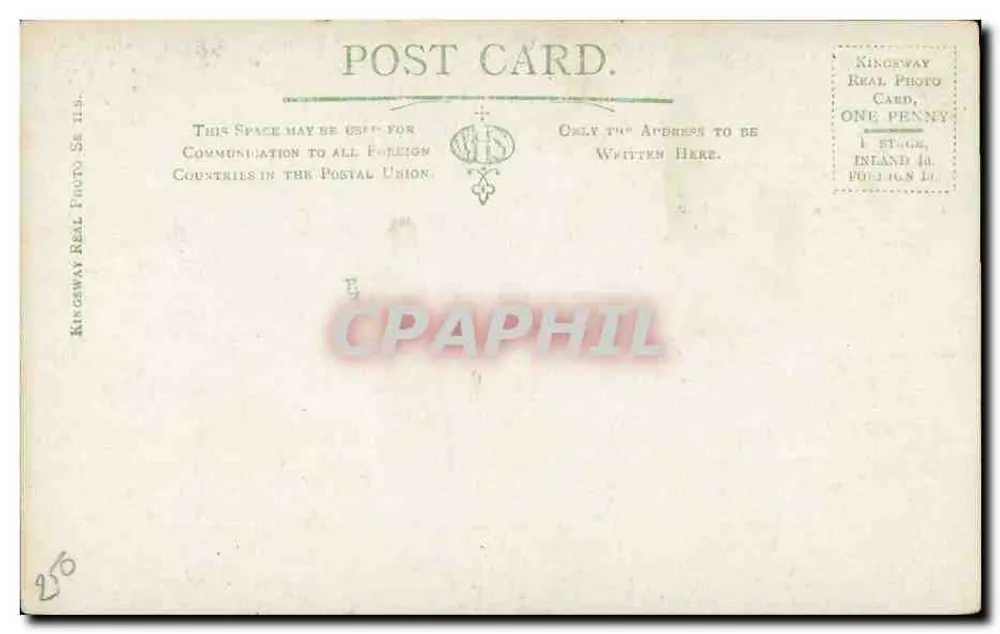 Crowland Abbey. N.W. View — Kingsway Real Photo Card, series S.118 - Back
