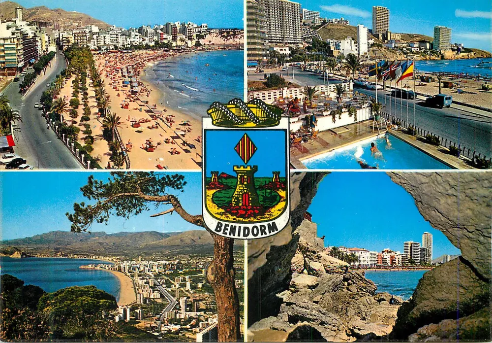 Benidorm — vista panorâmica e piscina — editor Hermanos Gallana, n° 851797 - Frente