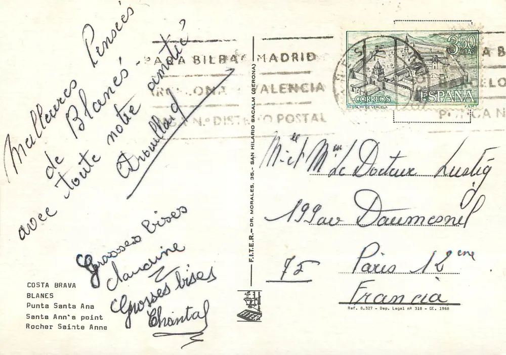Costa Brava — Punta Santa Anna — Editor F. LITER, n° 8.327 - Verso