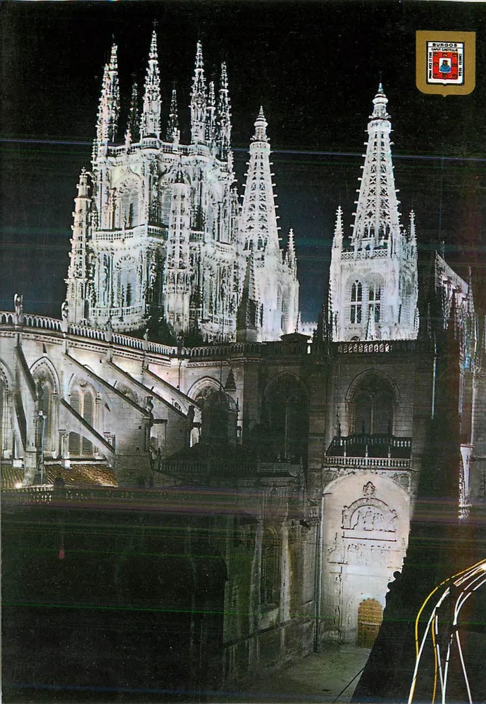 Burgos — Kathedrale, Türme und Crucero, Nachtsicht — Pustalles Escudo de Oro, Nr. 151 - Vorderseite