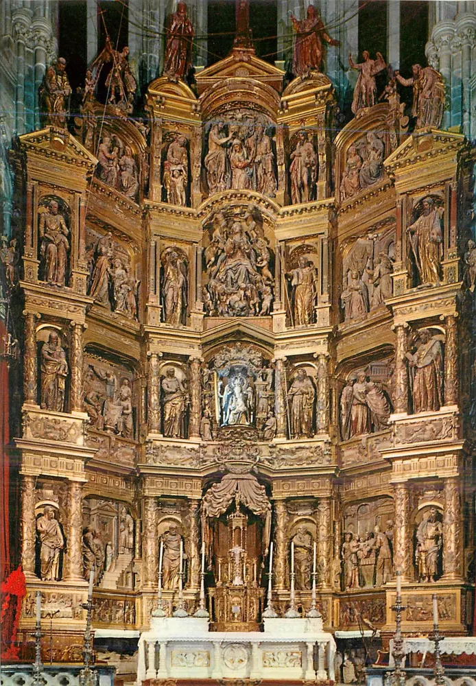 Burgos (Catedral) — Retablo del Altar Mayor (Siglo XVI) — Ediciones A. Esperon, Madrid - Anverso