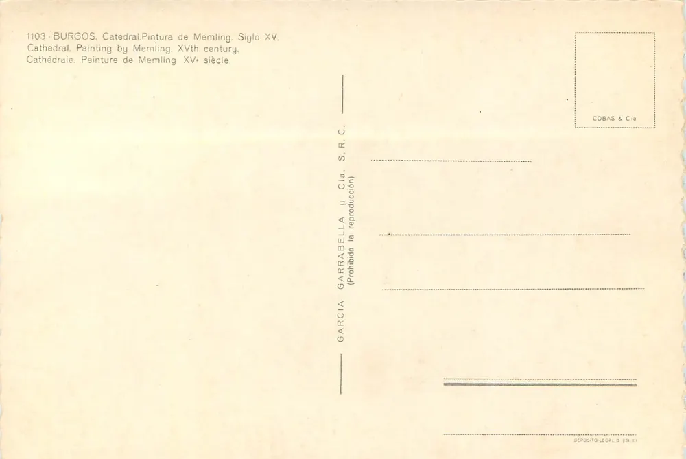 Madone assise avec l'Enfant — reproduction — Garcia Garrabella & Cia. S.R.C., n° 1103 - Verso