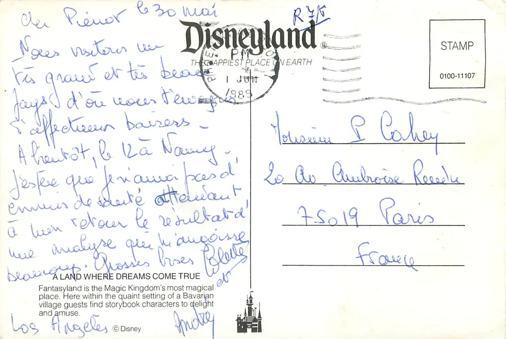Fantasyland — Disneyland — Disney - Verso