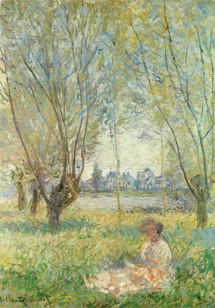 Junge Frau, die unter einem Weidenbaum sitzt — Reproduktion — Verlag Hazan, n°1103 - Vorderseite