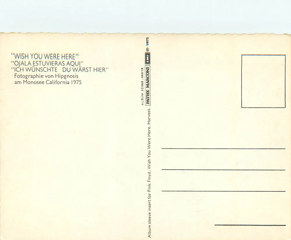 Formações de tufos — lago Mono — fotografia de Hipgnosis — 1975 - Verso