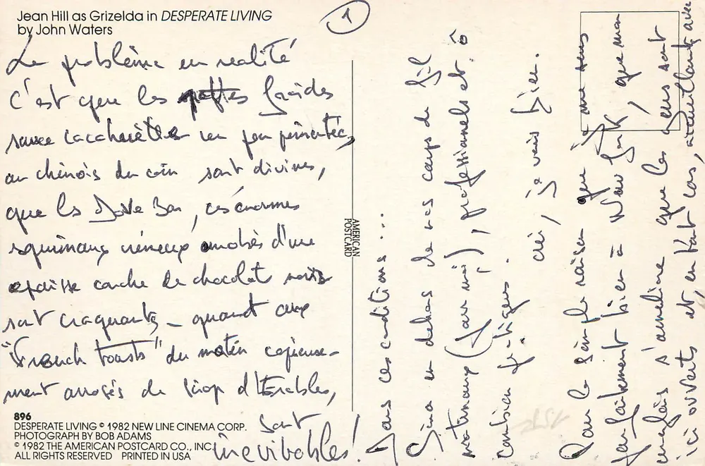 Jean Hill als Grizelda — DESPERATE LIVING — von John Waters - Rückseite