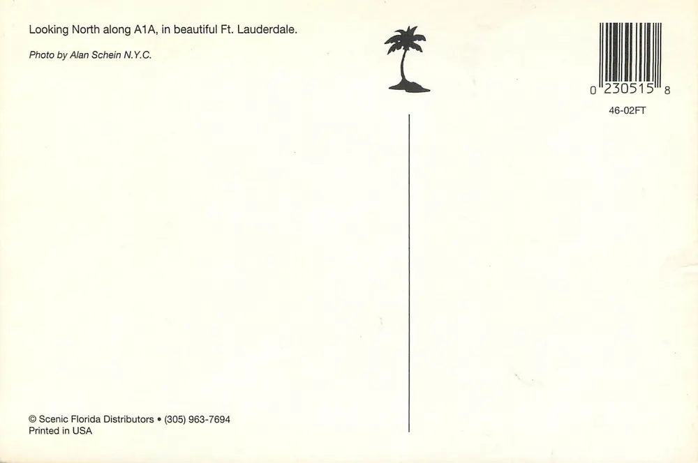 Ft. Lauderdale — Gold Coast — Scenic Florida Distributors - Rückseite