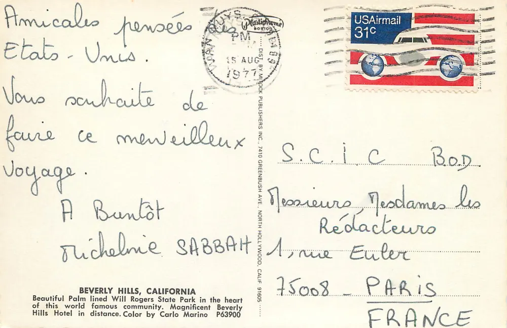 Beverly Hills, Kalifornien "Home of the Stars" — Will Rogers State Park — Verlag M. D. M. - Rückseite