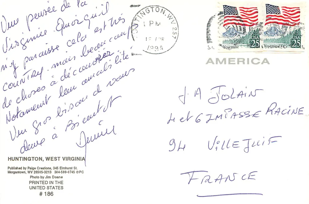 Huntington, West Virginia — vista aérea — Published by Paige Creations, #186 - Verso
