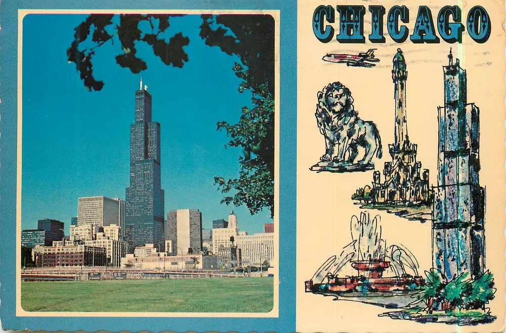 Chicago — Skyline e monumentos — the Continental card - Frente