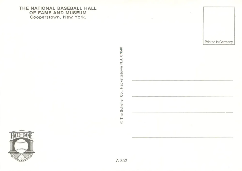 Das National Baseball Hall of Fame and Museum — Cooperstown, New York — The Schelller Co., N.J. 07840 - Rückseite
