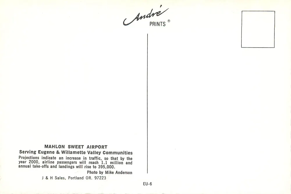 Aeroporto Mahlon Sweet — vista aérea — André Prints, EU-6 - Verso