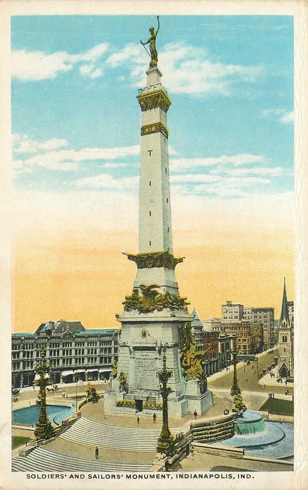 Monument des Soldats et Mariniers — Indianapolis, Ind. — Majestic Publishing Co. - Vorderseite
