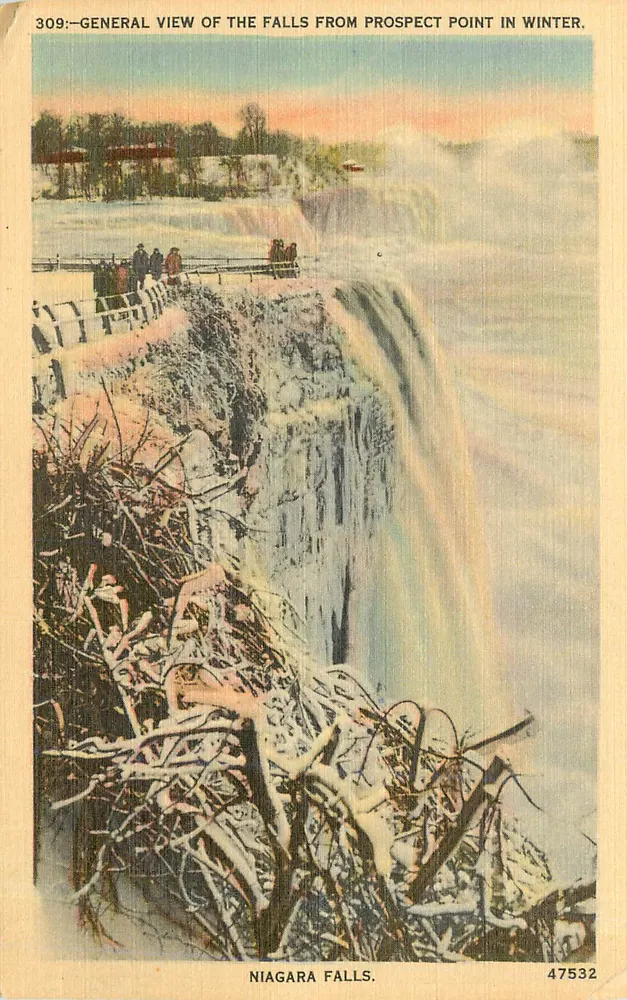 Niagara Falls — Allgemeine Ansicht der Winterfälle von Prospect Point — unbekannter Verlag, Nr. 309 - Vorderseite