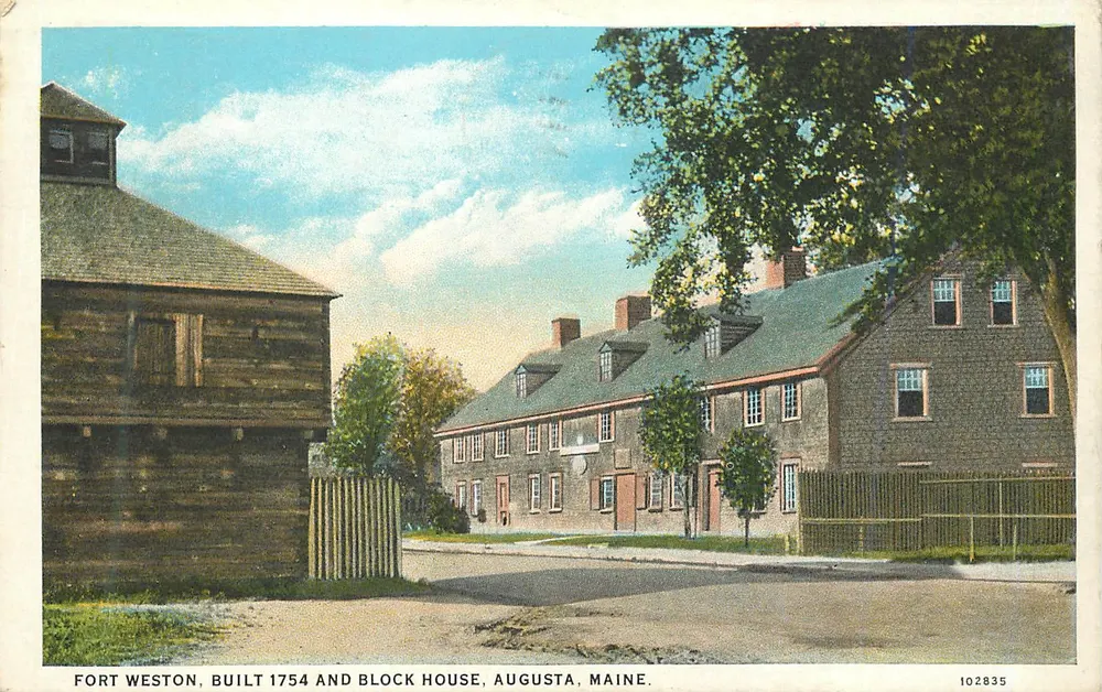 Fort Weston, erbaut 1754 und Block House, Augusta, Maine — J. Frank Pierce, Nr. 102835 - Vorderseite