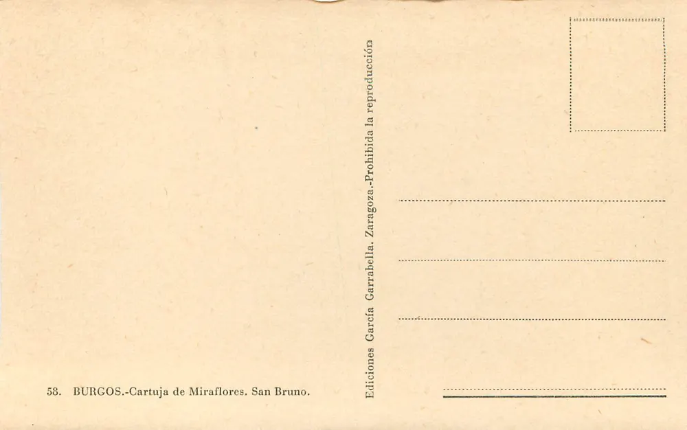 San Bruno — Cartuja de Miraflores — Ediciones García Garrabella, n° 58 - Rückseite