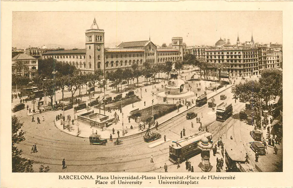 Barcelona - Plac Uniwersytetu - Plassa Universitat - Plaza Universidad - Awers