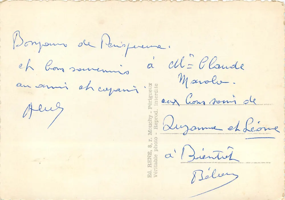 Schlösser des Périgord — Erinnerung an das Périgord — Ed. RENÉ, 8, r. Mouchy - Périgueux - Rückseite
