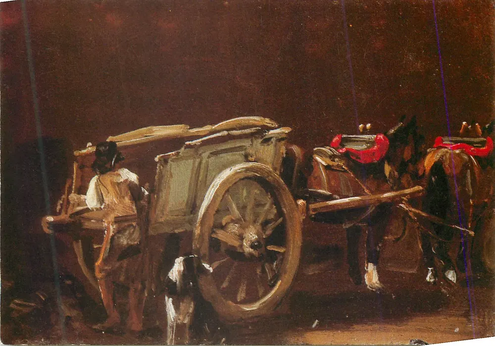 Pferd und Hund Karte — Studie von John Constable — Verlag The Medici Society Ltd., London - Vorderseite