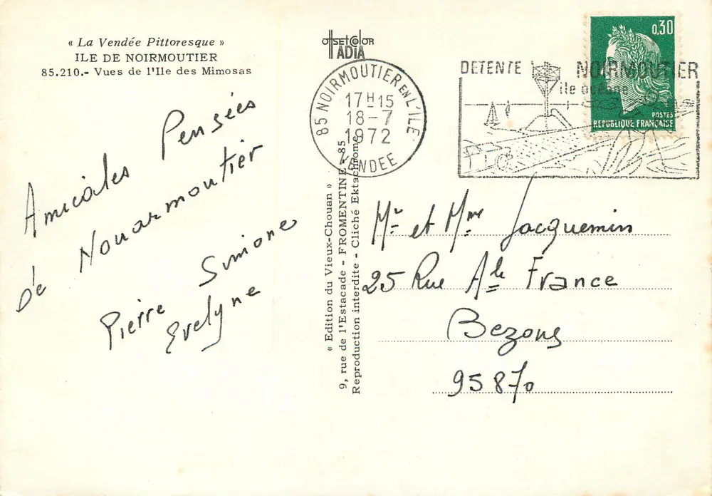 Noirmoutier — Paradies der Mimosen — Edition de l'Estacade - Fromentigné - Rückseite