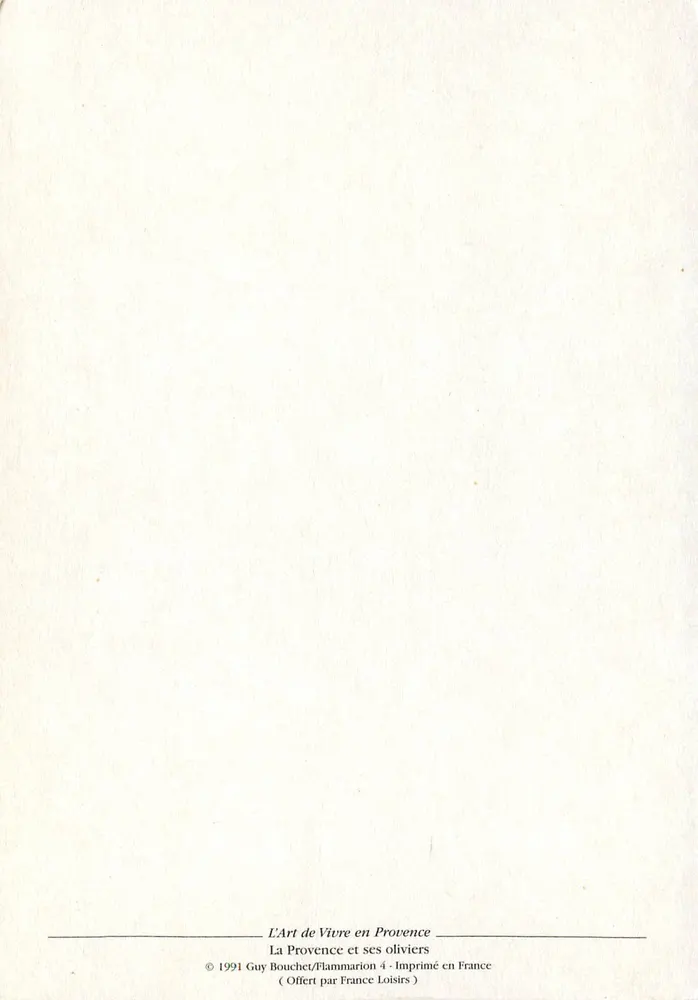 Olivier — Provence — Guy Bouchet/Flammarion - Rückseite