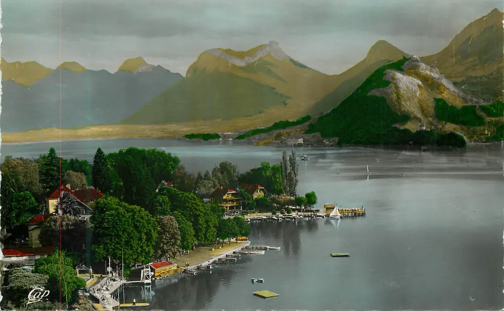 Lago de Annecy — Baía de Talloires — Réal-Photo, Paris - Frente
