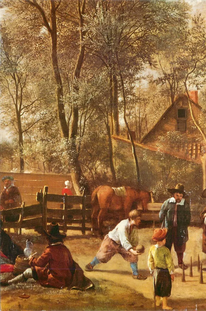 Die Quoits-Spieler — Jan Steen, 1662-63 — Gedruckt in den Niederlanden von Royal Smeets Offset B.V. - Vorderseite