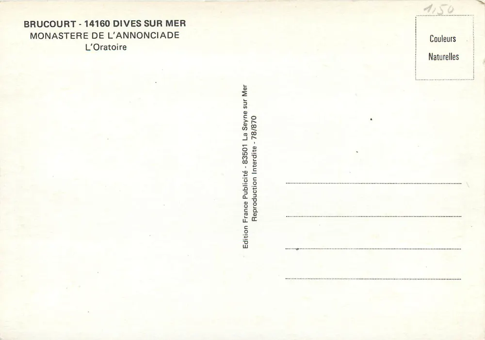 Innenraum einer modernen Kirche — Verlag Couleurs Naturelles, Nr. 83501 - Rückseite